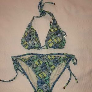 Blue print bikini